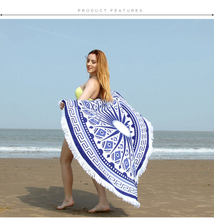 Hot Sale Bohemian Round Beach Towel Blanket Large Microfiber Towel Yoga Mat