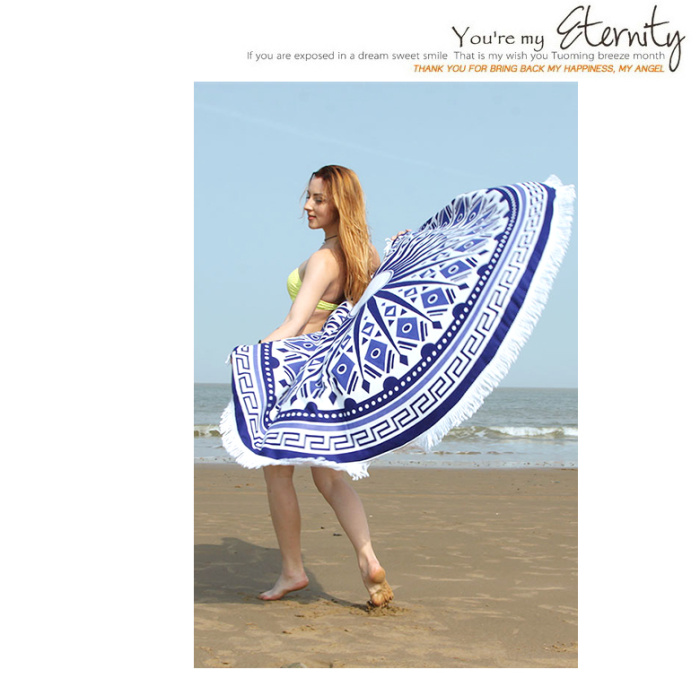 Hot Sale Bohemian Round Beach Towel Blanket Large Microfiber Towel Yoga Mat