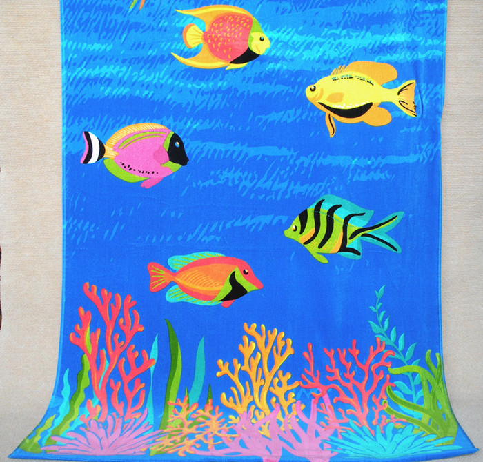 100% cotton printed penguion beach towel   75*150cm cartoon bath towel  stock 