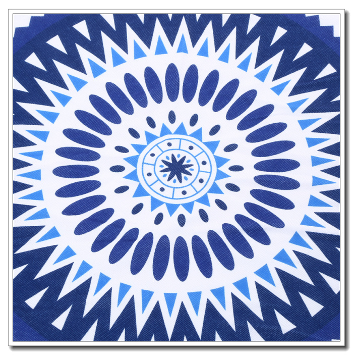 Manufacturer direct selling round beach towel blue tassel round carpet pure cotton table mat. Manufacturer direct selling round beach towel blue tassel round carpet pure cotton table mat.
