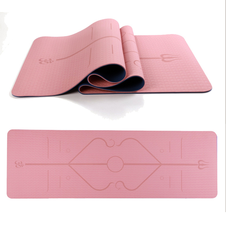 Two-Color Body Line TPE Yoga Mat Skipping Rope Mat Running Sports Fitness Yoga Mat Factory Wholesale