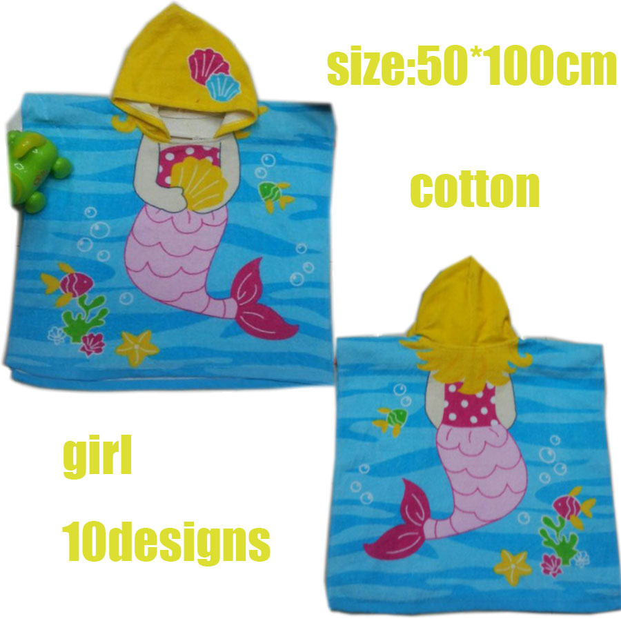Kids&#039; 100% Cotton Catoon Pattern Beach Towel Bath Robes
