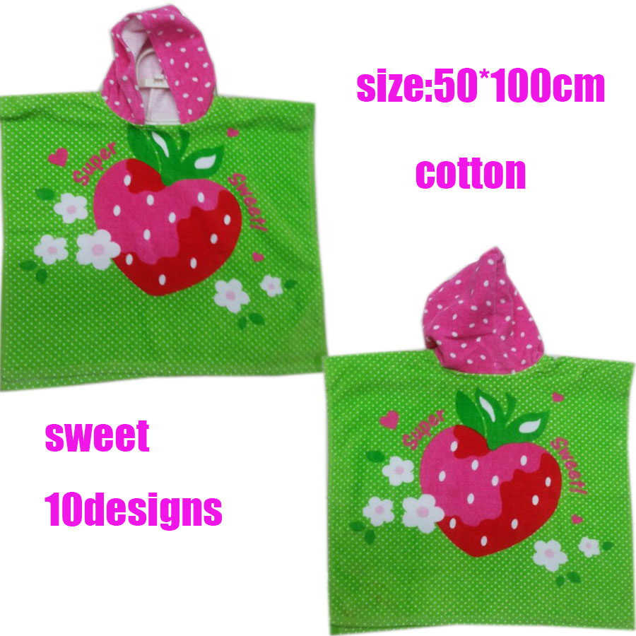 Kids&#039; 100% Cotton Catoon Pattern Beach Towel Bath Robes