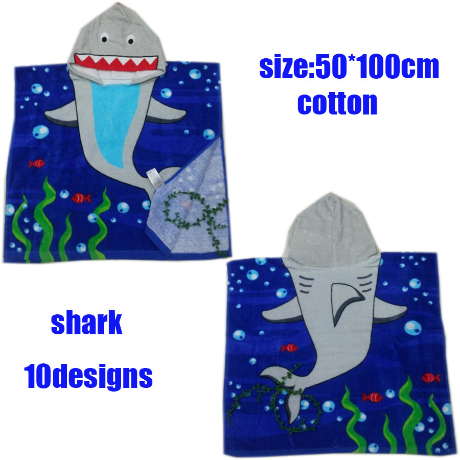 Kids&#039; 100% Cotton Catoon Pattern Beach Towel Bath Robes
