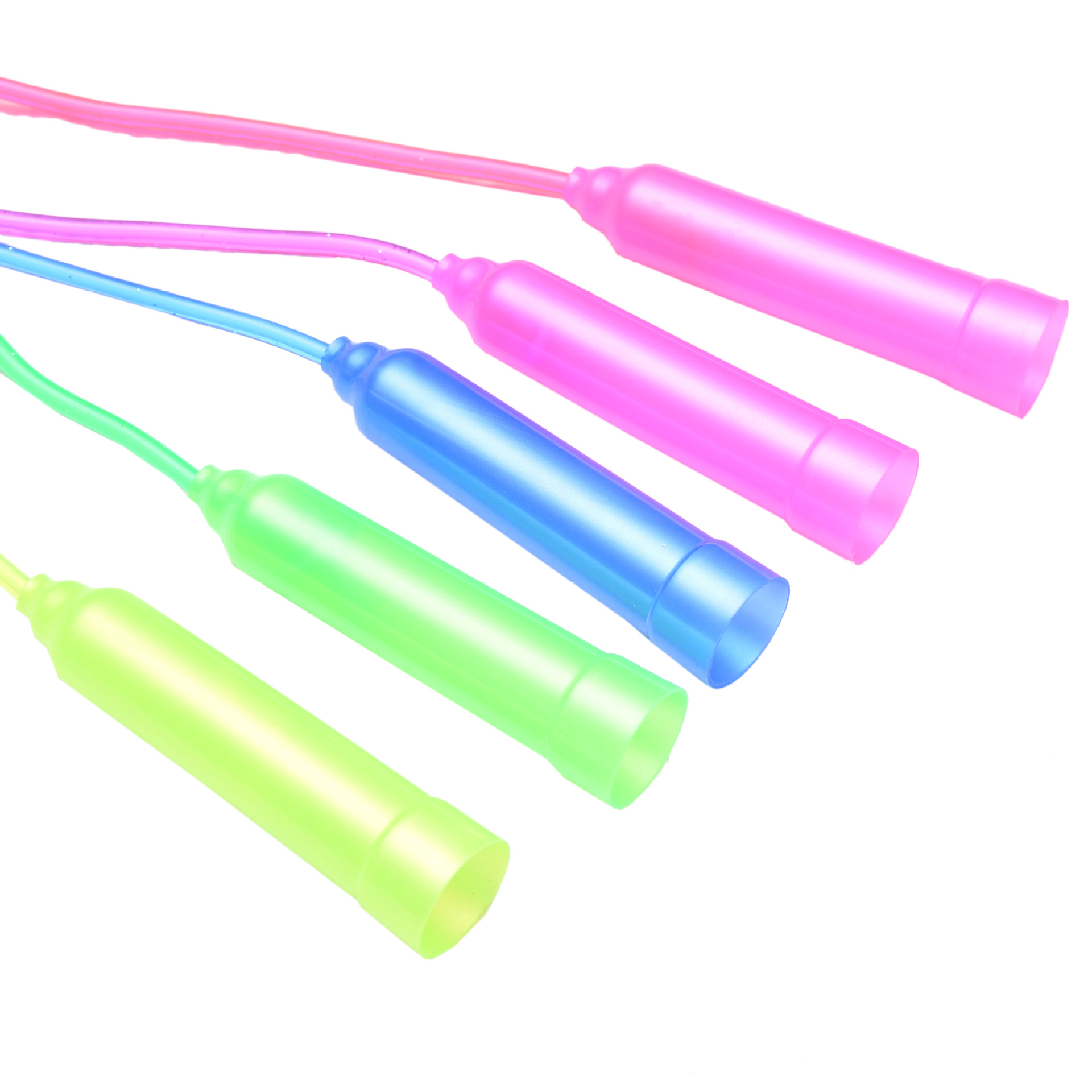 Yi Cai Factory Direct Children&#039;s Color Crystal Rope Skipping Fitness Exercise Sporting Goods Plastic Handle Skipping Rope Wholesale