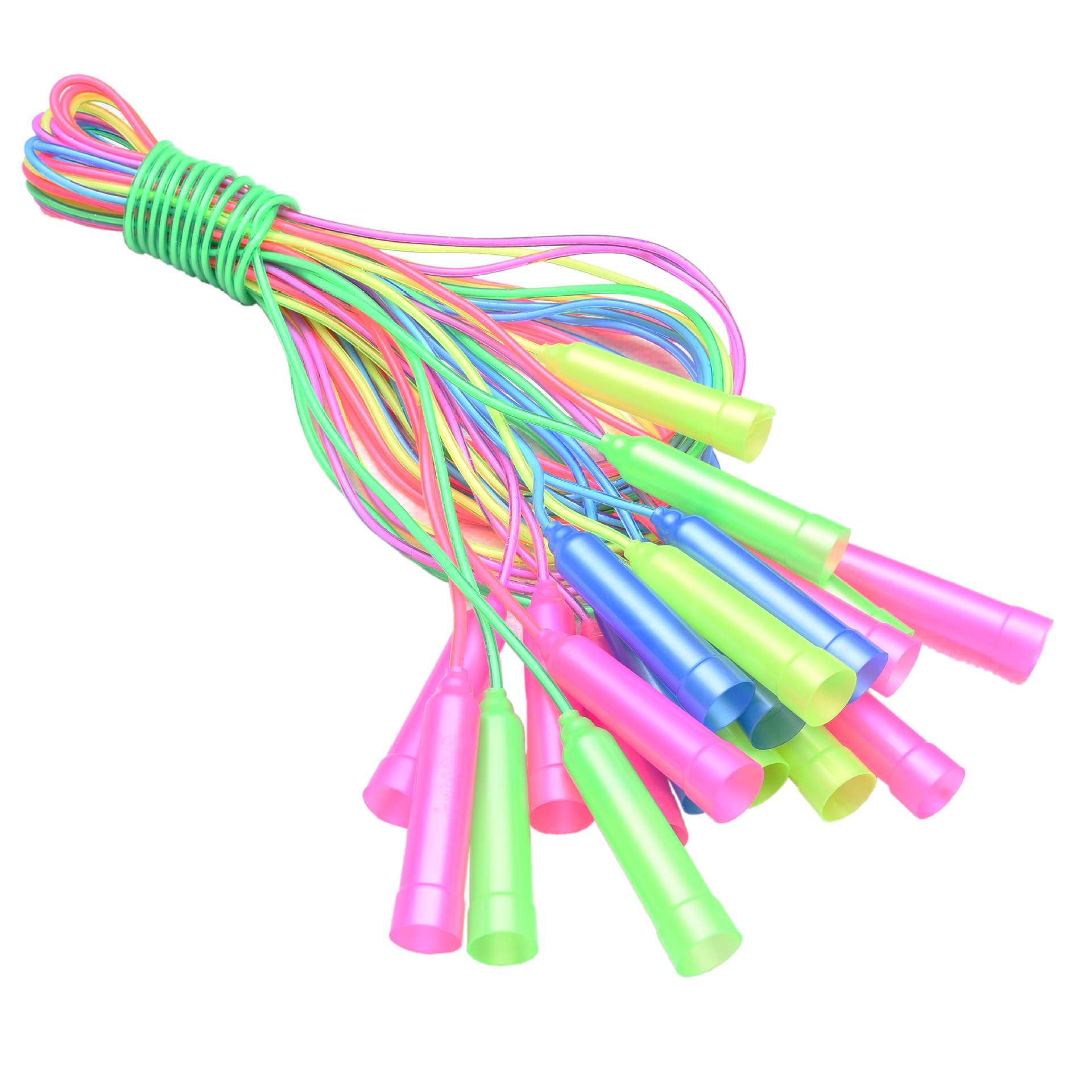 Yi Cai Factory Direct Children&#039;s Color Crystal Rope Skipping Fitness Exercise Sporting Goods Plastic Handle Skipping Rope Wholesale