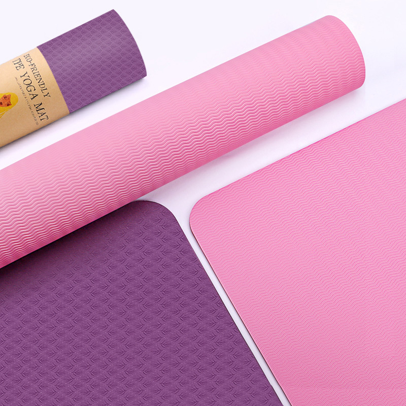 Cross-Border Two-Color TPE Yoga Mat on Behalf of Amazon Monochrome Children Dance Skipping Rope Mat Non-Slip Fitness Yoga Mat