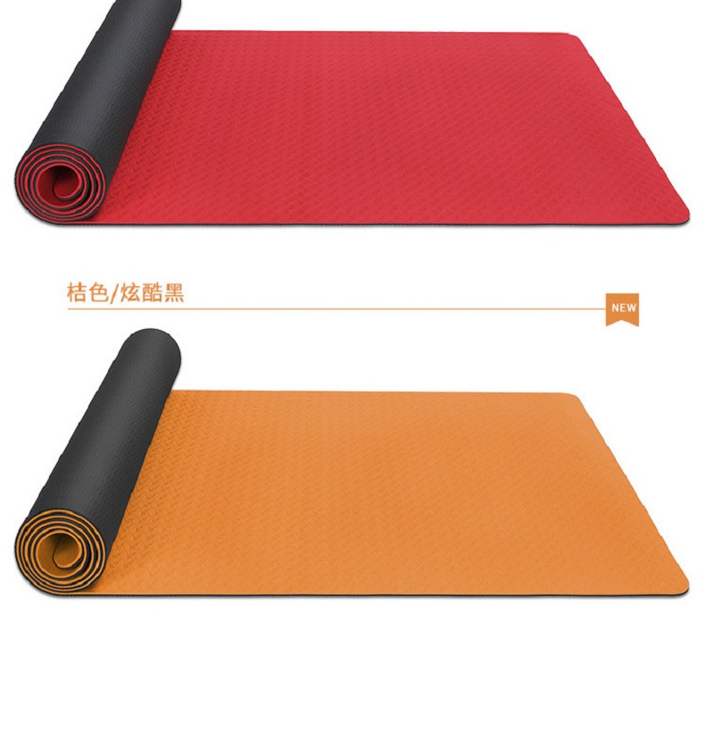 Cross-Border Two-Color TPE Yoga Mat on Behalf of Amazon Monochrome Children Dance Skipping Rope Mat Non-Slip Fitness Yoga Mat