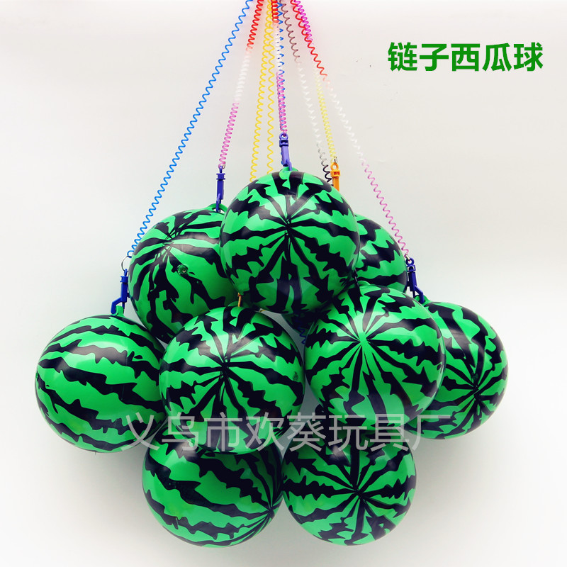 With Spring Rope Chain Hanging Ring Football Children Inflatable Toy Ball Baby Small Football Kindergarten Dance Portable Ball