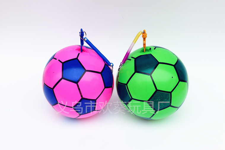 With Spring Rope Chain Hanging Ring Football Children Inflatable Toy Ball Baby Small Football Kindergarten Dance Portable Ball