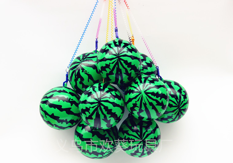 With Spring Rope Chain Hanging Ring Football Children Inflatable Toy Ball Baby Small Football Kindergarten Dance Portable Ball