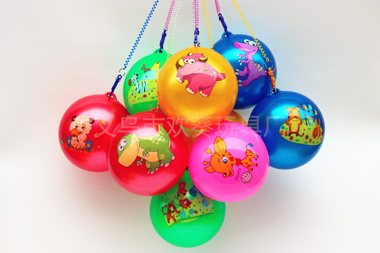 With Spring Rope Chain Hanging Ring Football Children Inflatable Toy Ball Baby Small Football Kindergarten Dance Portable Ball