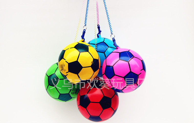 With Spring Rope Chain Hanging Ring Football Children Inflatable Toy Ball Baby Small Football Kindergarten Dance Portable Ball
