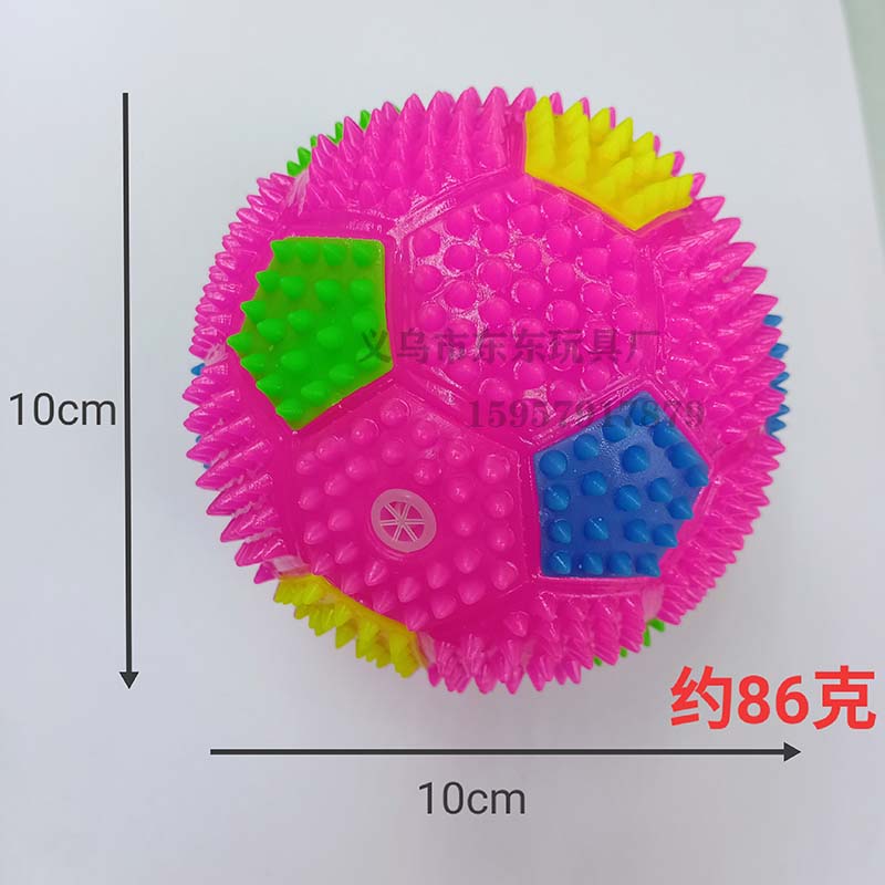 Large Football Sound Flash Acanthosphere Massage Ball Squeeze and Sound with Light Rope Whistle Elastic Ball Luminous Toy Manufacturer