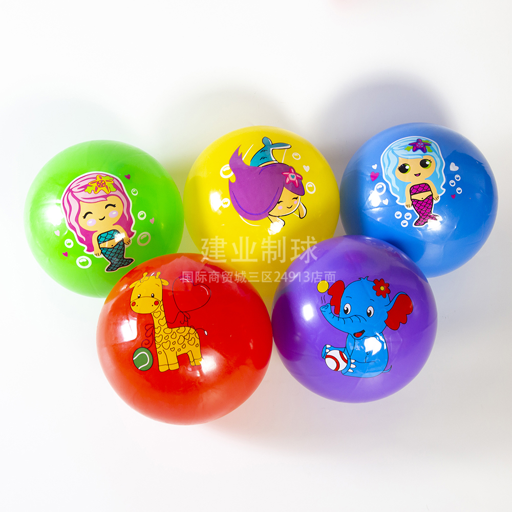  9-Inch PVC Children&#039;s Toy Pat Ball Soft Fragrance Inflatable Ball Football Cartoon Ball Labeling Ball Good Elasticity