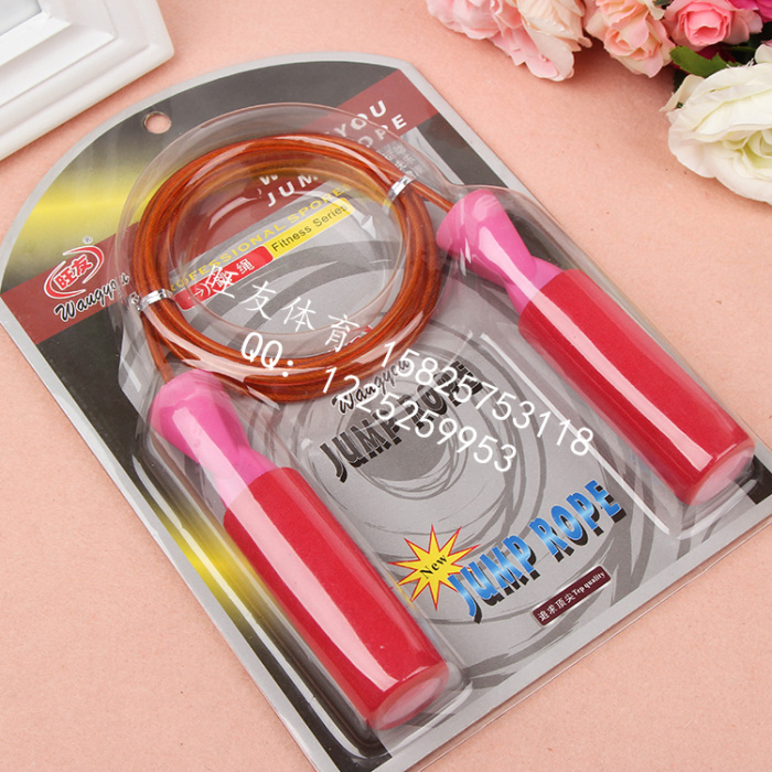 WangYou professional Skipping rope Handle:plastic,sponge ROPE: Steel wire