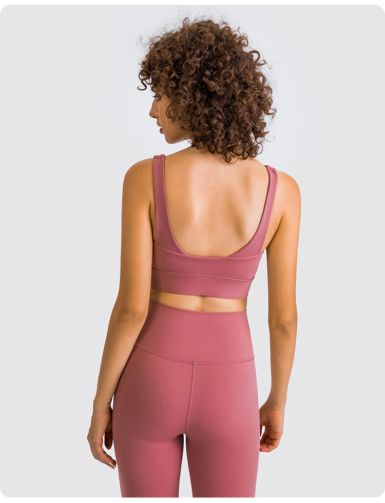2021 European and American New U-Shaped Beauty Back Exercise Underwear Elastic Workout Shock Absorber Rope Skipping Running Sports Workout Bra