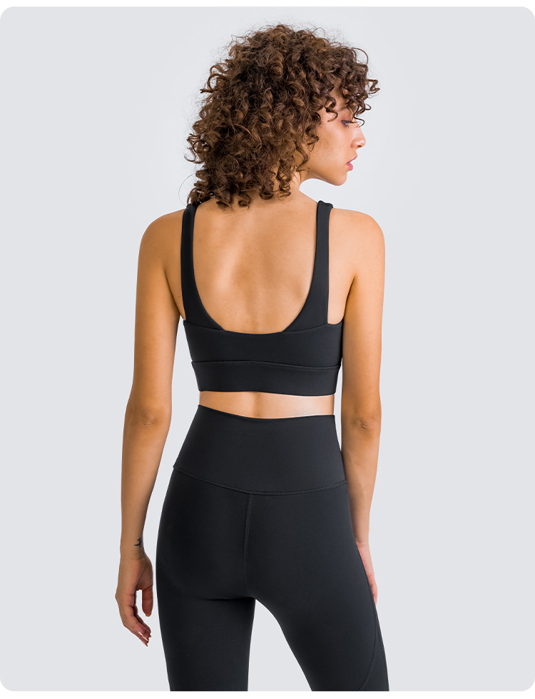 2021 European and American New U-Shaped Beauty Back Exercise Underwear Elastic Workout Shock Absorber Rope Skipping Running Sports Workout Bra