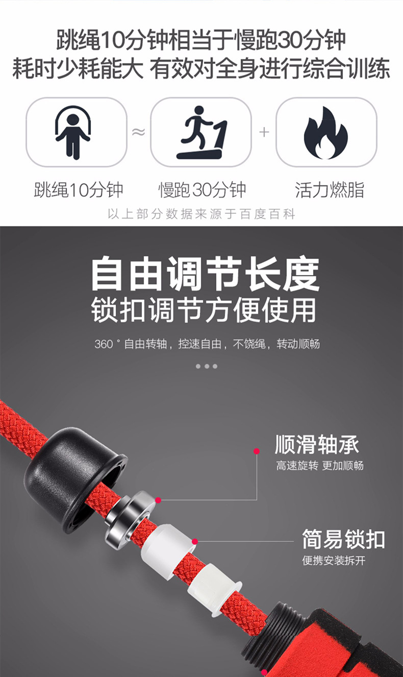 Rope Skipping with Bearings Fitness Adult Training Sponge Bearing Jump Rope Plastic Handle Sporting Goods Rope Skipping with Bearings Fitness Adult Training Sponge Bearing Jump Rope Plastic Handle Sporting Goods