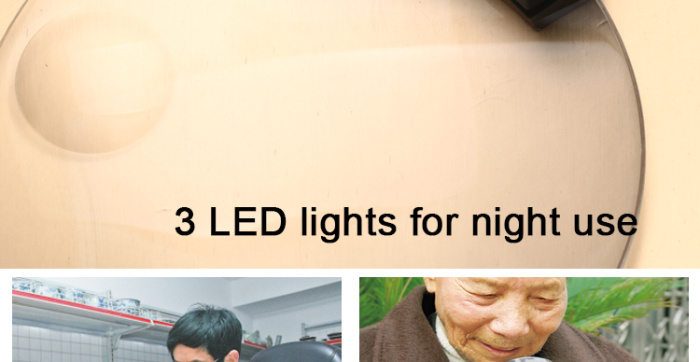 Hand-held magnifier with light diffuser with compass elderly elderly and children reading magnifier Hand-held magnifier with light diffuser with compass elderly elderly and children reading magnifier