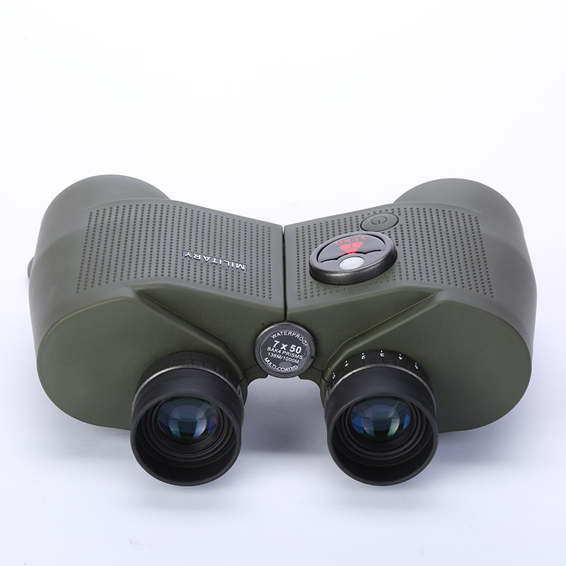 New 7X50 Solid Olive Outdoor Binocular HD Telescope High Power Waterproof Outdoor Telescope with Compass New 7X50 Solid Olive Outdoor Binocular HD Telescope High Power Waterproof Outdoor Telescope with Compass