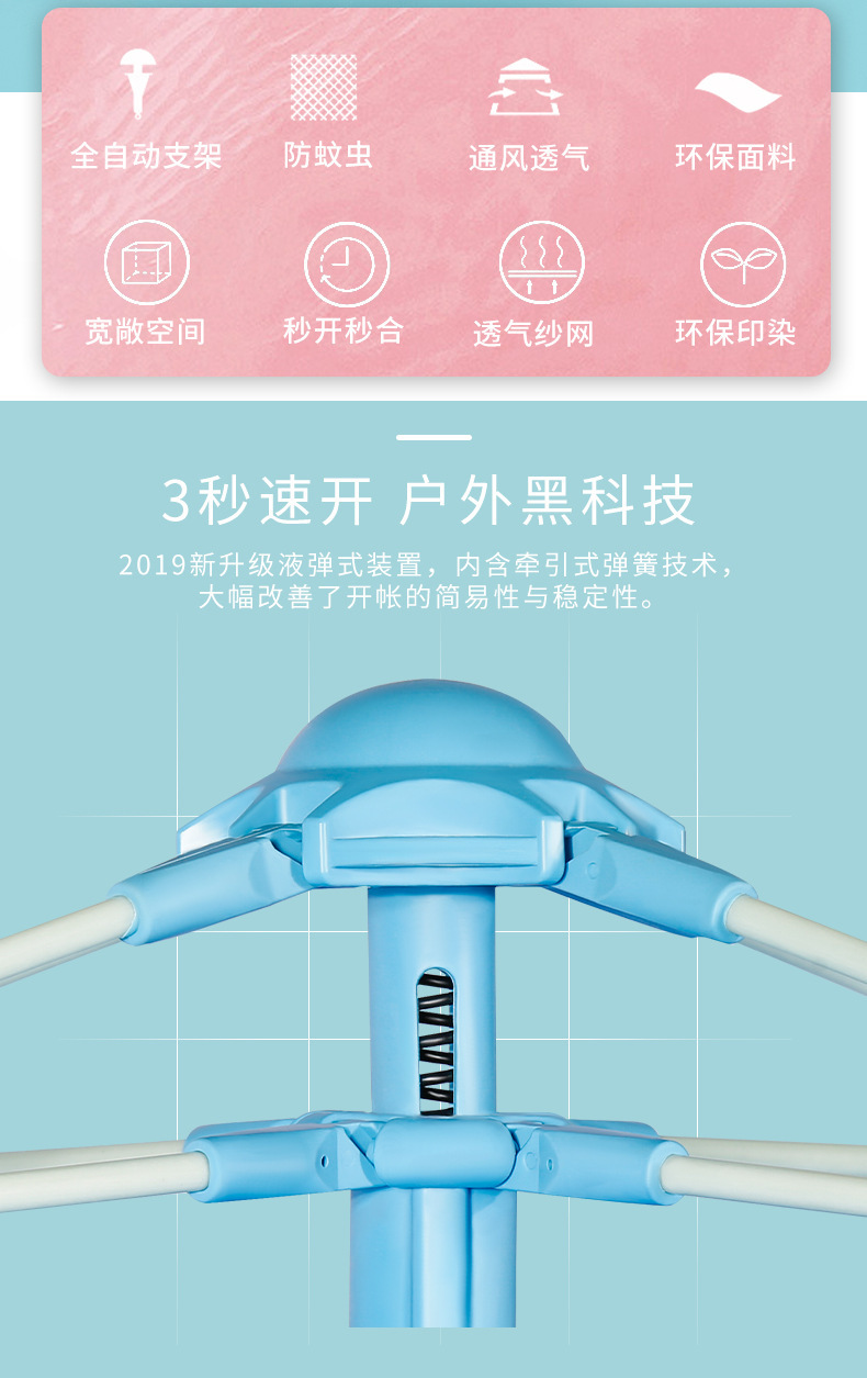 [New] Summer Anti-Mosquito Children's Mosquito Nets Quickly Open Convenient Indoor Foldable Babies' Mosquito Net Toy Tent