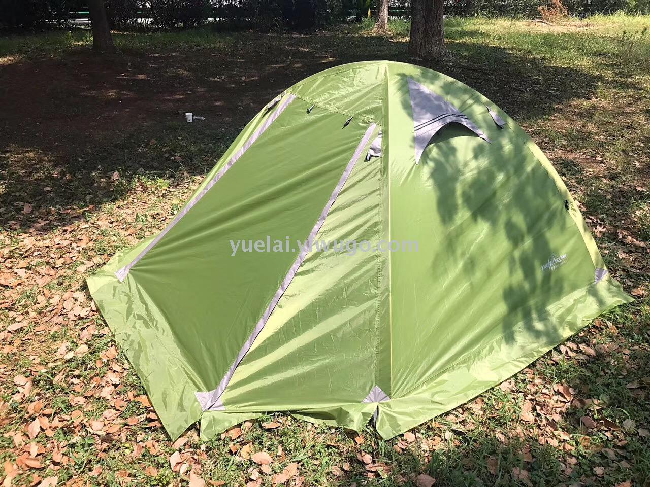 Yuelai inn ultra light 3-4 person tent aluminum pole tent camping picnic tent manual tent double deck tent