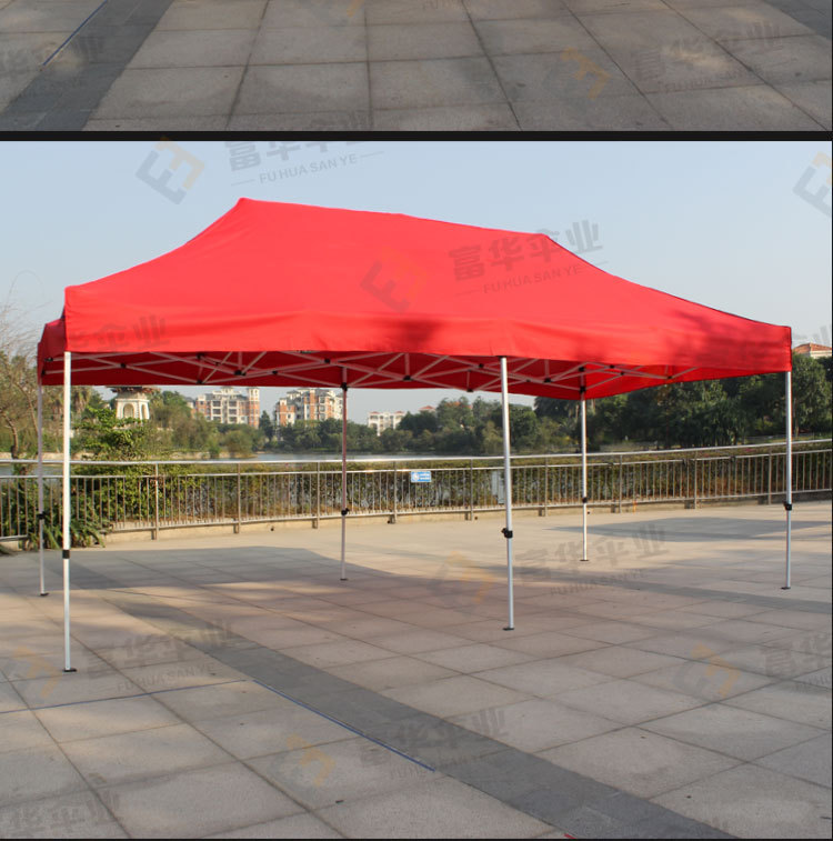 3*3M Semi-automatic Tent Thickened Milk White Four-Leg Stall Cool Tent Outdoor Sun-Proof Exhibition Pin Folding Tent