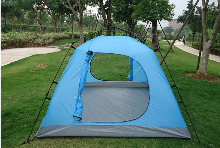Sled Dog Outdoor Camping Tent Square Top 4-Person Room Two Living Room Double Door Four Window Tent