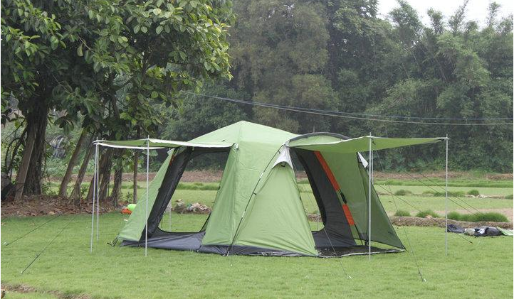 Sled Dog Outdoor Camping Tent Square Top 4-Person Room Two Living Room Double Door Four Window Tent Sled Dog Outdoor Camping Tent Square Top 4-Person Room Two Living Room Double Door Four Window Tent