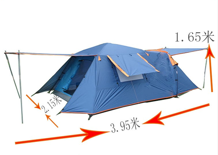 Sled Dog Outdoor Camping Tent Square Top 4-Person Room Two Living Room Double Door Four Window Tent Sled Dog Outdoor Camping Tent Square Top 4-Person Room Two Living Room Double Door Four Window Tent