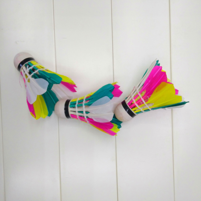 High Price Wholesale Colorful Entertainment Badminton Beginner Anti-Fall Duck Feather Thickened Badminton Sample Customization