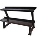 Black two-tier dumbbell bench