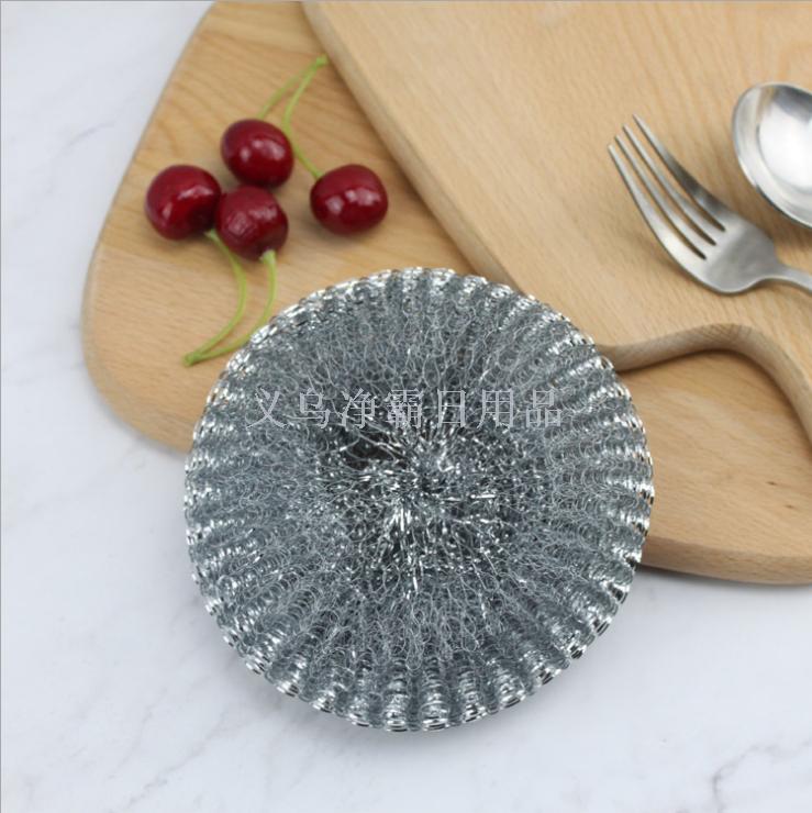 Manufacturer direct galvanized net bag packaging steel wire cleaning ball clean tennis kitchen wipes pot brush finished steel wire ball