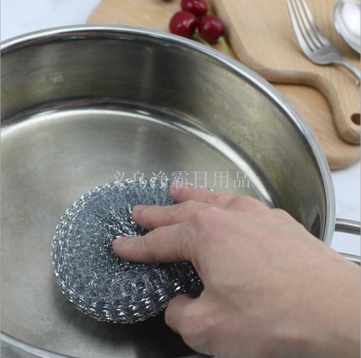 Manufacturer direct galvanized net bag packaging steel wire cleaning ball clean tennis kitchen wipes pot brush finished steel wire ball