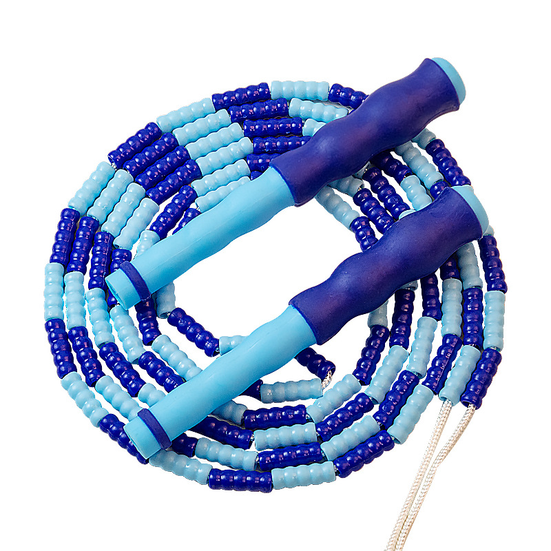Cross-Border Amazon Colorful Soft Bead Bamboo Rope Skipping Adult Senior High School Entrance Examination Children&#039;s Jumping Rope Wholesale Children&#039;s Jumping Rope
