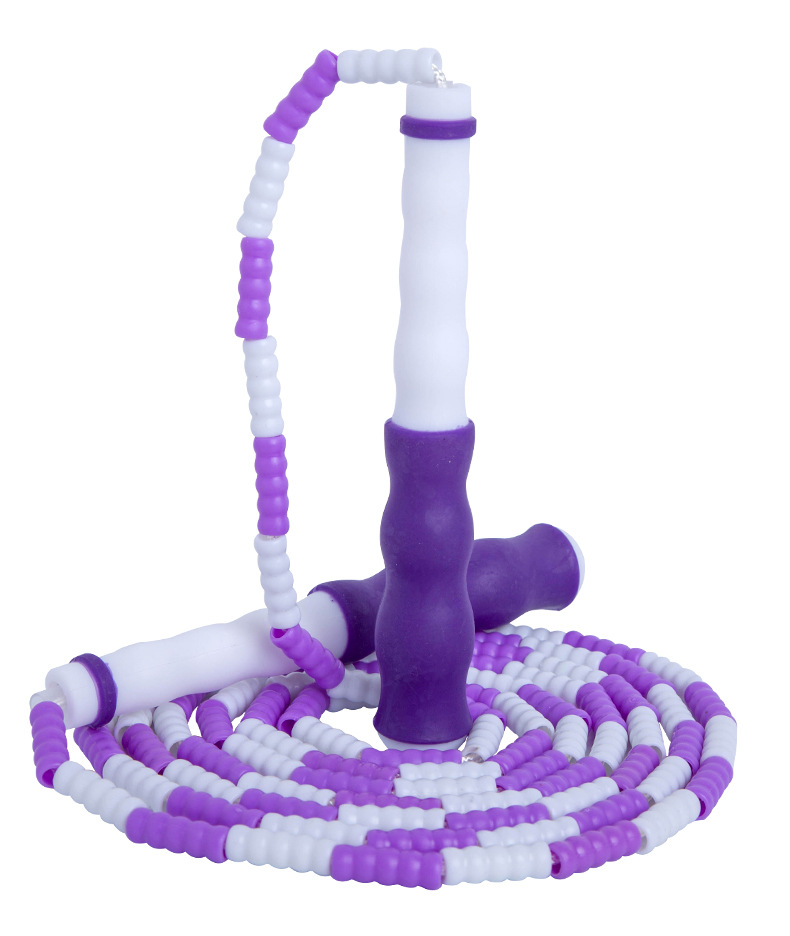 Cross-Border Amazon Colorful Soft Bead Bamboo Rope Skipping Adult Senior High School Entrance Examination Children's Jumping Rope Wholesale Children's Jumping Rope