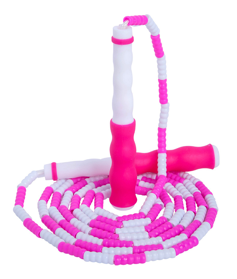 Cross-Border Amazon Colorful Soft Bead Bamboo Rope Skipping Adult Senior High School Entrance Examination Children's Jumping Rope Wholesale Children's Jumping Rope