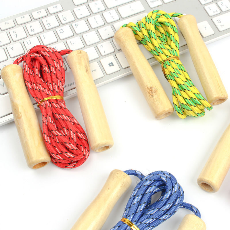 Wooden Handle Children&#039;s Jumping Rope Sports Competition Fitness Rope Student Children Toy Beginner Skipping Rope