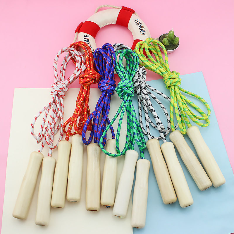 Wooden Handle Children&#039;s Jumping Rope Sports Competition Fitness Rope Student Children Toy Beginner Skipping Rope