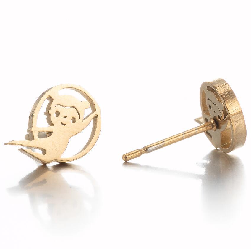 2021 Korean Style Girl Stainless Steel New Cute Ballet Yoga Skipping Rope Couple New Earrings Ins