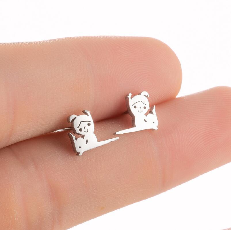 2021 Korean Style Girl Stainless Steel New Cute Ballet Yoga Skipping Rope Couple New Earrings Ins