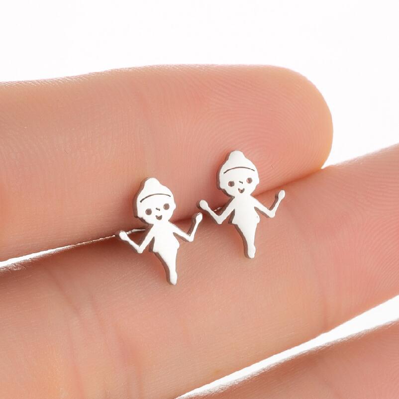 2021 Korean Style Girl Stainless Steel New Cute Ballet Yoga Skipping Rope Couple New Earrings Ins