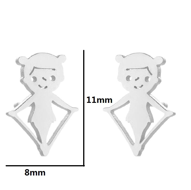 2021 Korean Style Girl Stainless Steel New Cute Ballet Yoga Skipping Rope Couple New Earrings Ins