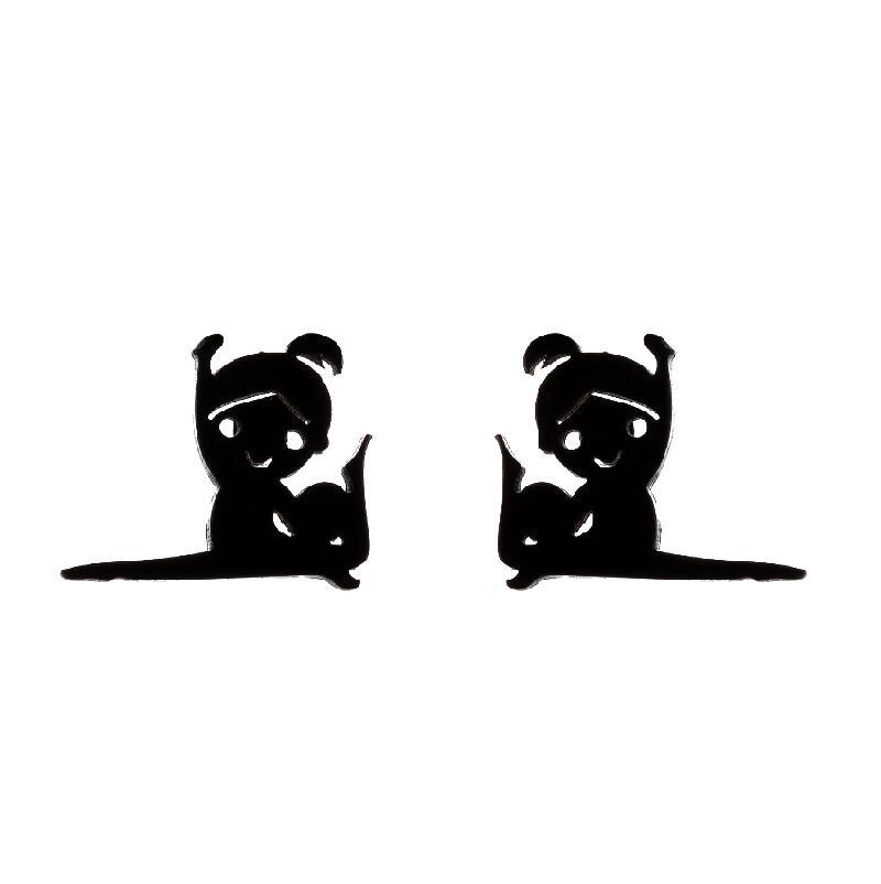 2021 Korean Style Girl Stainless Steel New Cute Ballet Yoga Skipping Rope Couple New Earrings Ins