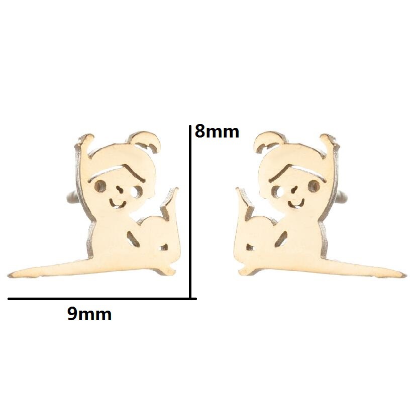 2021 Korean Style Girl Stainless Steel New Cute Ballet Yoga Skipping Rope Couple New Earrings Ins
