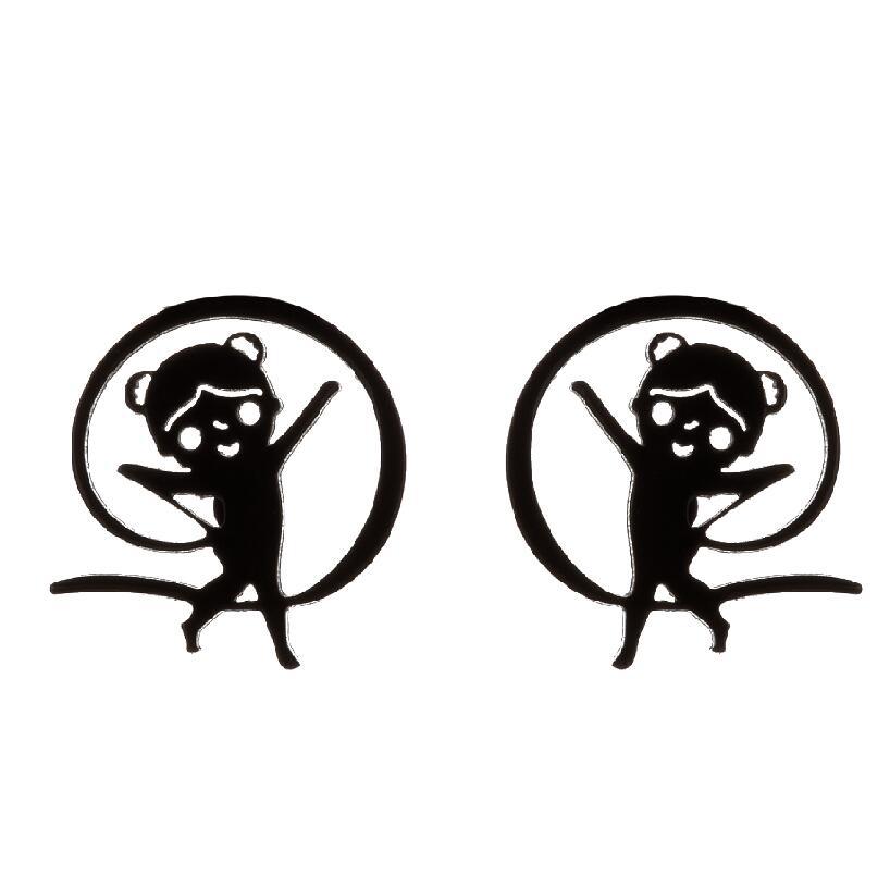 2021 Korean Style Girl Stainless Steel New Cute Ballet Yoga Skipping Rope Couple New Earrings Ins