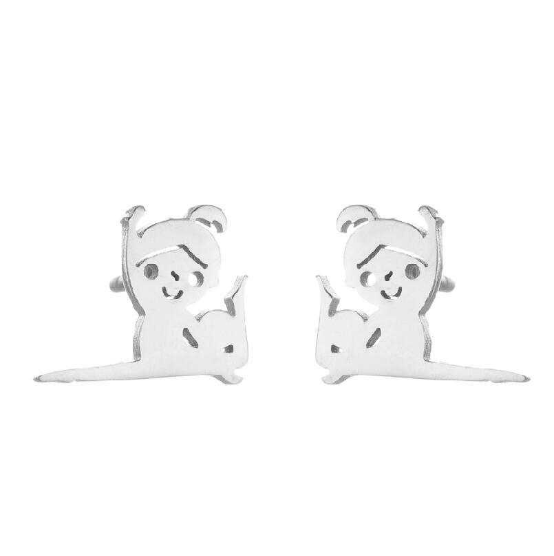 2021 Korean Style Girl Stainless Steel New Cute Ballet Yoga Skipping Rope Couple New Earrings Ins