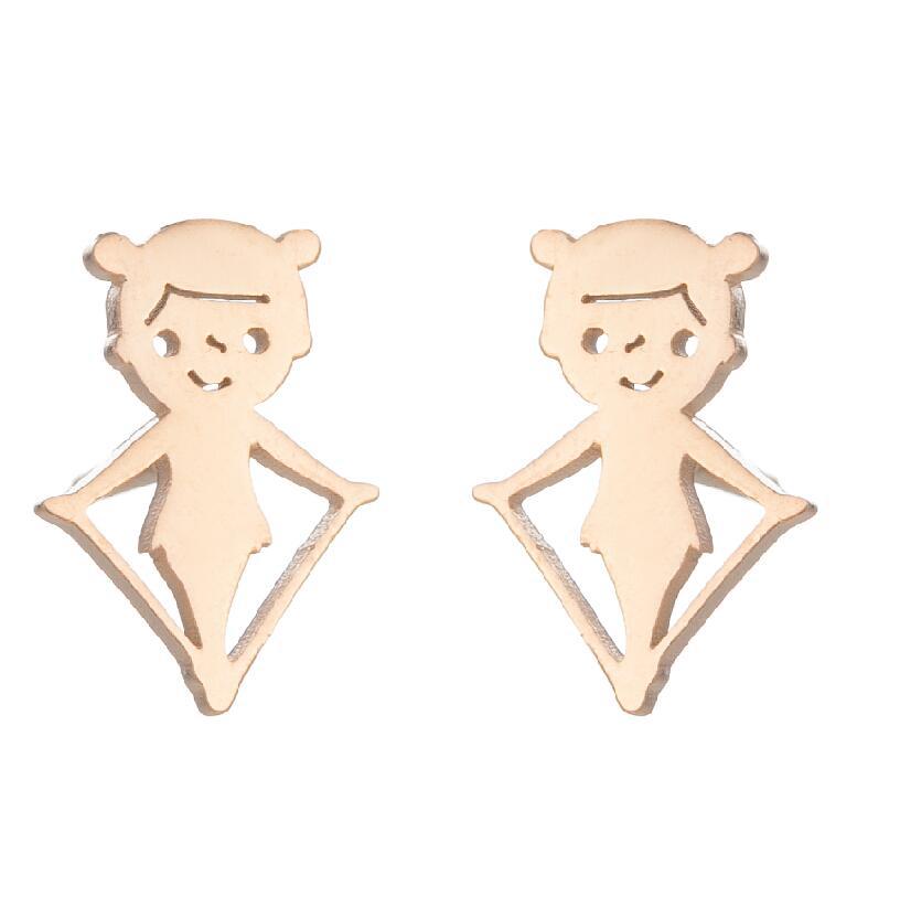 2021 Korean Style Girl Stainless Steel New Cute Ballet Yoga Skipping Rope Couple New Earrings Ins