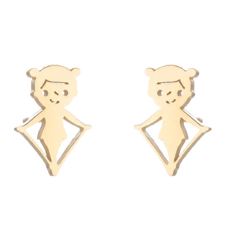 2021 Korean Style Girl Stainless Steel New Cute Ballet Yoga Skipping Rope Couple New Earrings Ins